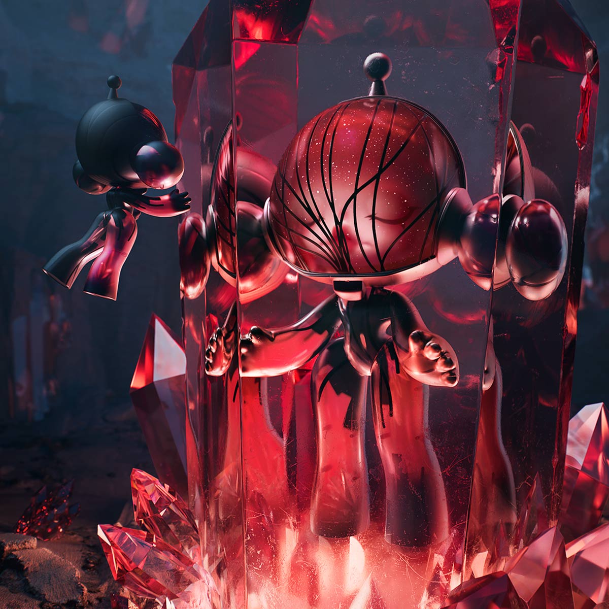 MEGA α SKULLPANDA 400% Red Crystal