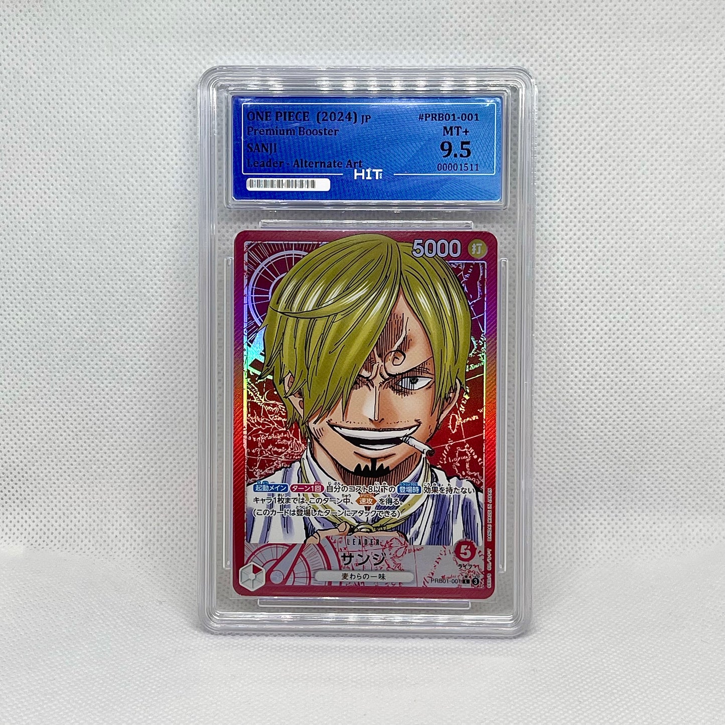 One Piece Card Game Sanji Leader Alternate Art PRB01-001 HIT MT+ 9.5 Japanese Graded