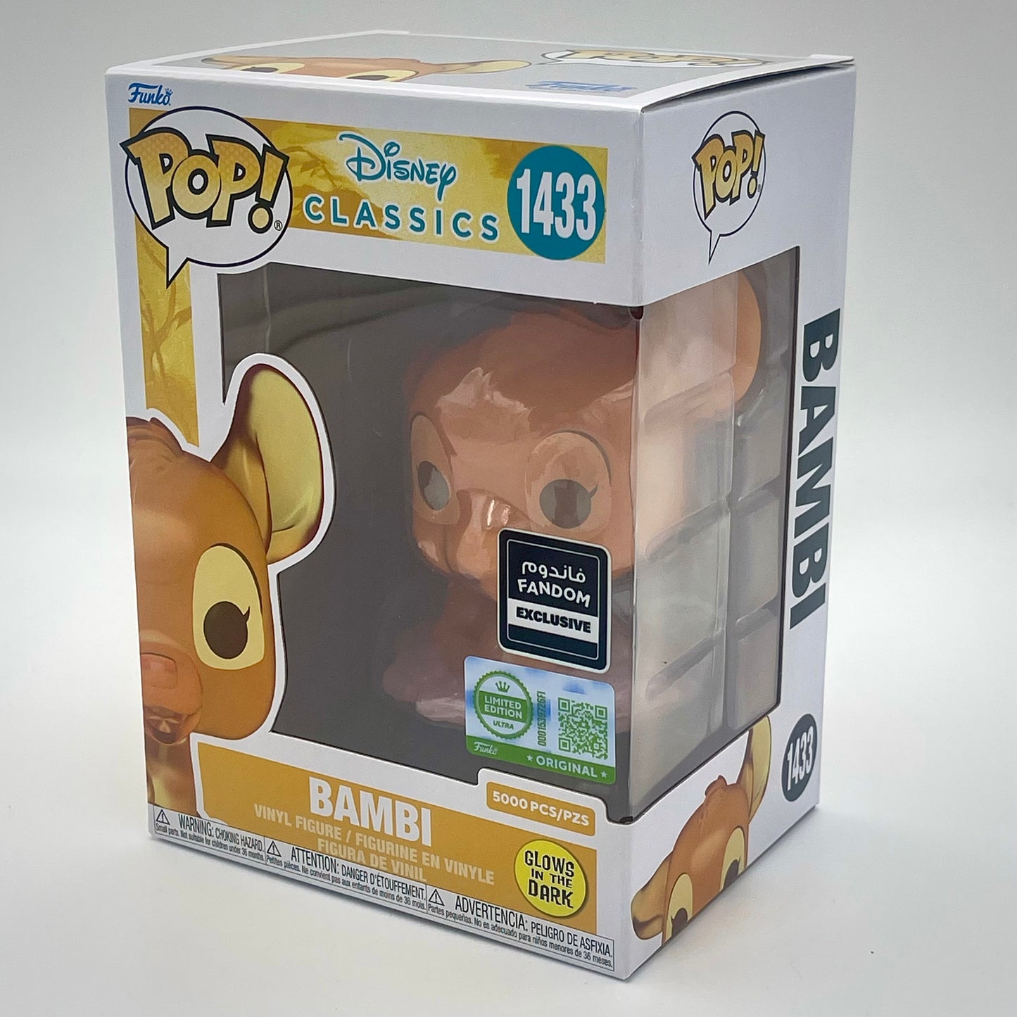 Funko Pop Bambi #1433 Disney Classics Glow in the Dark Fandom Exclusive