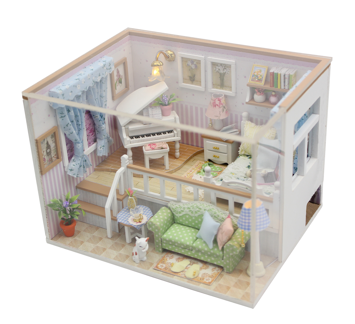 Because of You M026 DIY Miniature Dollhouse Kit with LED Lights