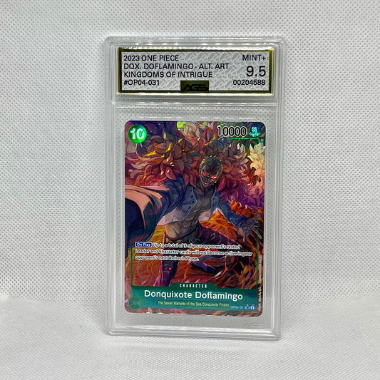 One Piece Card Game Donquixote Doflamingo OP04-031 Alternate Art AGS Mint+ 9.5
