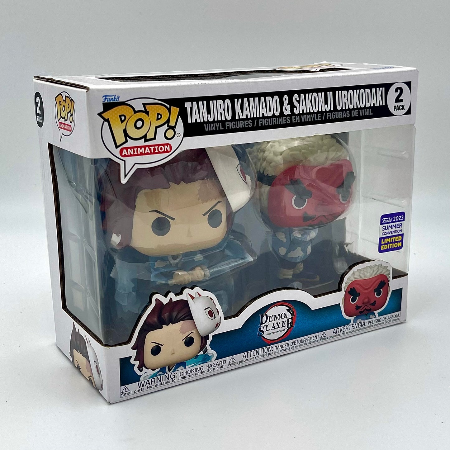 Funko Pop Tanjiro Kamado & Sakonji Urokodaki 2-Pack 2023 Shared Summer Convention Limited Edition