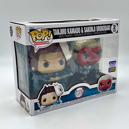 Funko Pop Tanjiro Kamado & Sakonji Urokodaki 2-Pack 2023 Shared Summer Convention Limited Edition
