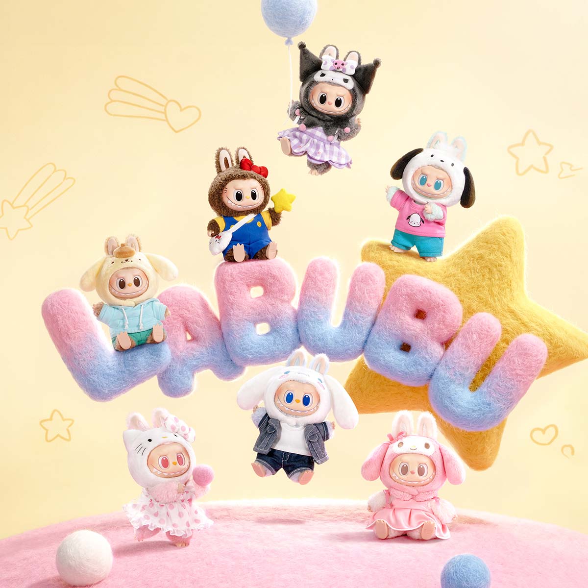 THE MONSTERS × Sanrio Characters Series-Vinyl Plush Pendant Blind Box