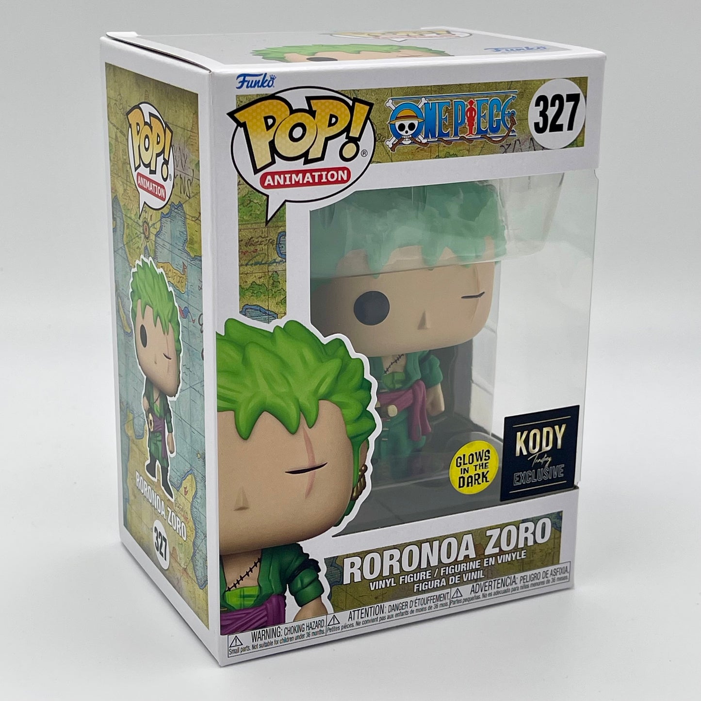 Funko Pop Roronoa Zoro #327 One Piece Glow in the Dark Kody Exclusive