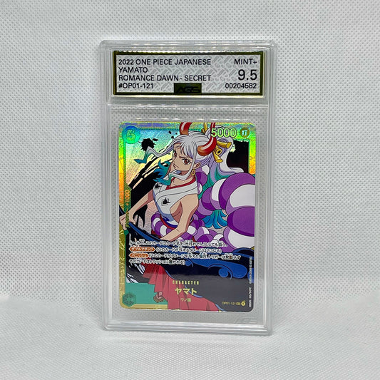 One Piece Card Game Yamato OP01-121 Secret Rare ACS Mint+ 9.5 Romance Dawn Japanese Graded Card UAE