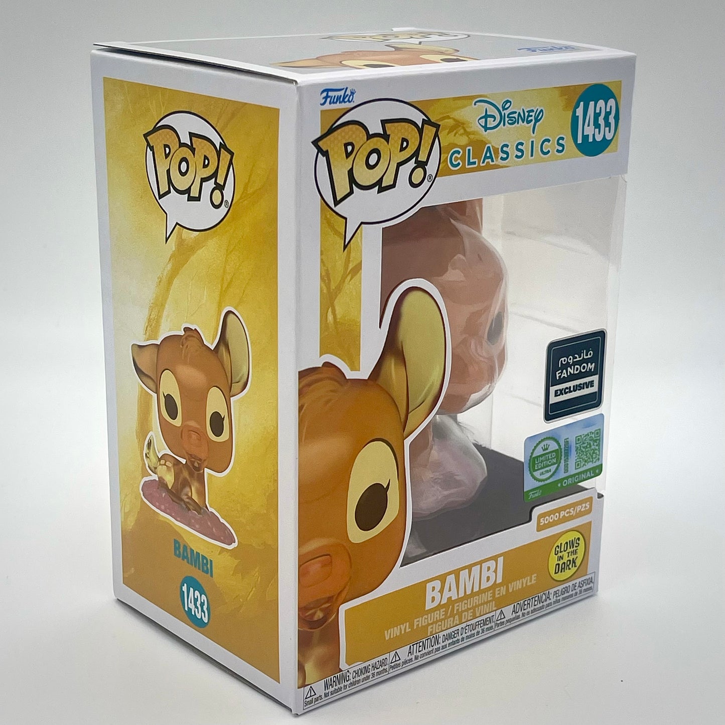 Funko Pop Bambi #1433 Disney Classics Glow in the Dark Fandom Exclusive