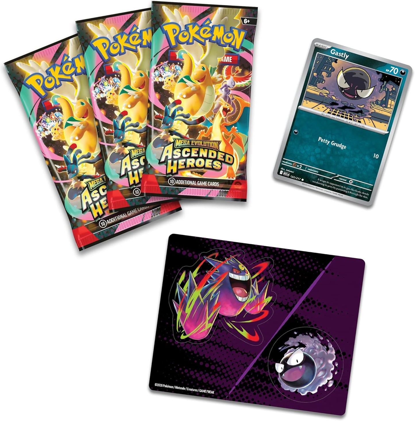 Pokémon TCG: Mega Evolution—Ascended Heroes Tech Sticker Collection—Gastly