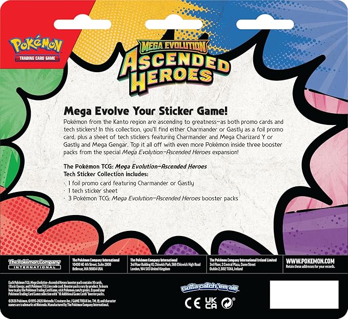 Pokémon TCG: Mega Evolution—Ascended Heroes Tech Sticker Collection—Gastly