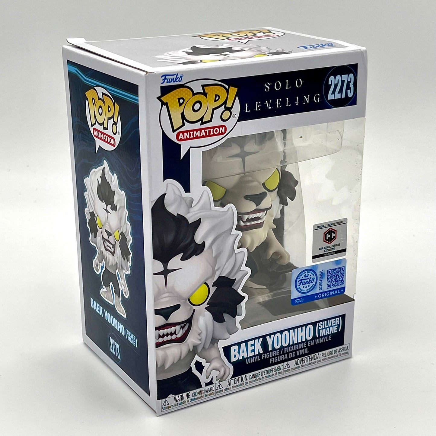 Funko Pop! Baek Yoonho (Silver Mane) #2273 Solo Leveling Chalice Collectibles Pre-Release Exclusive
