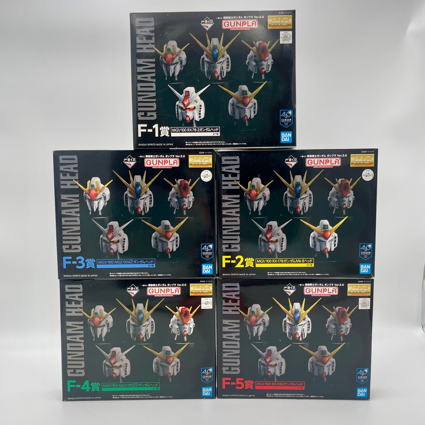 Bandai Gundam Head Collection MG Style RX-78-2 Display Model Kit (F-1 to F-5 Variants)
