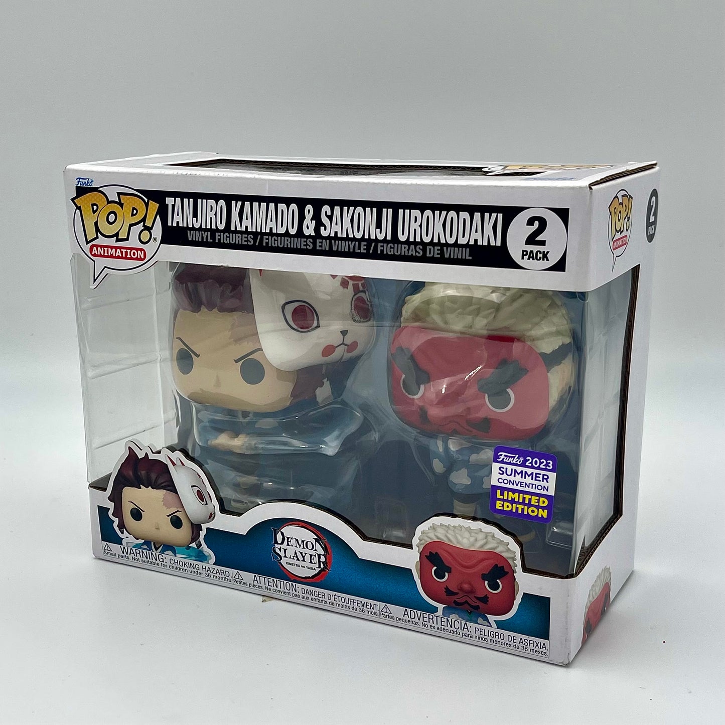 Funko Pop Tanjiro Kamado & Sakonji Urokodaki 2-Pack 2023 Shared Summer Convention Limited Edition