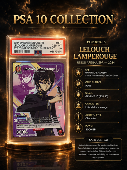 Union Arena PSA 10 GEM MT Slabs Collection (Bleach / Jujutsu Kaisen / Code Geass)