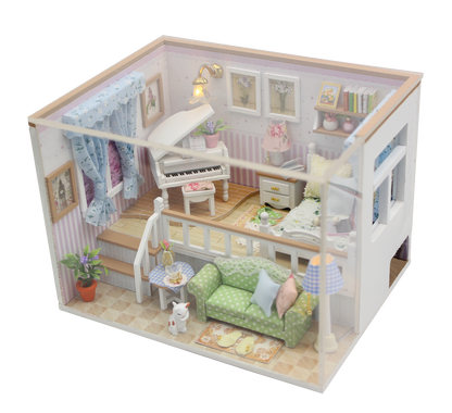 Because of You M026 DIY Miniature Dollhouse Kit with LED Lights