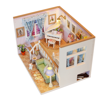 Because of You M026 DIY Miniature Dollhouse Kit with LED Lights