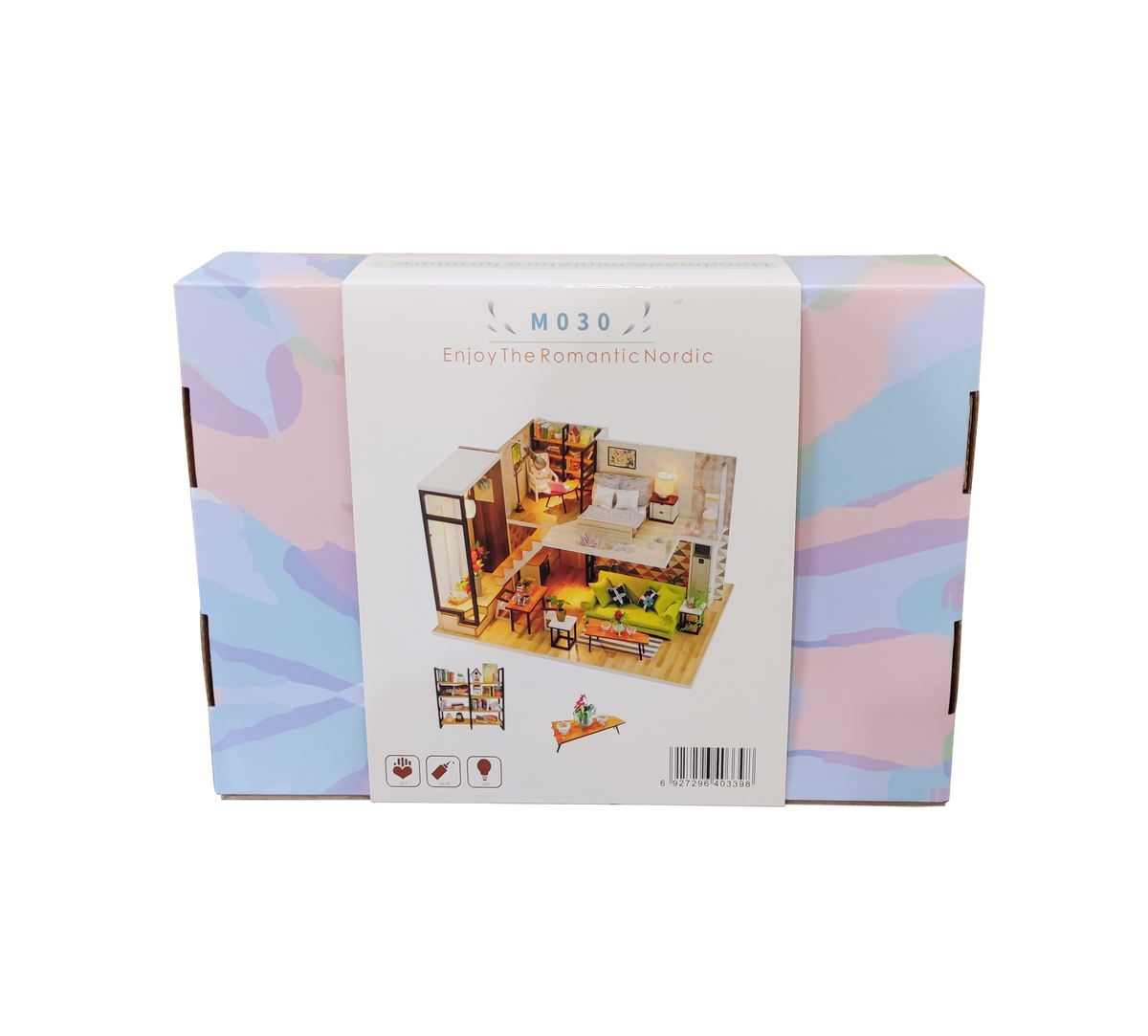 Romantic Nordic M030 DIY Miniature Dollhouse Kit with LED Lights