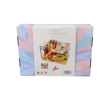 Romantic Nordic M030 DIY Miniature Dollhouse Kit with LED Lights