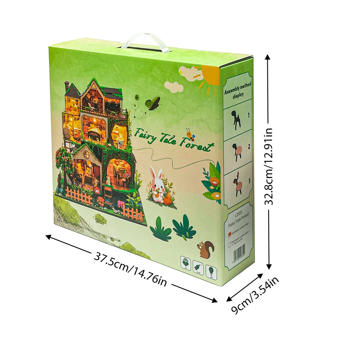 Fairytale Forest L2501 DIY Miniature Dollhouse Kit with LED Lights & Display Case