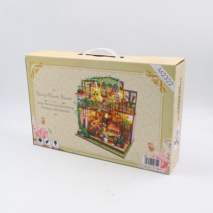 Darcy Flower House M2322 DIY Miniature Flower Shop Dollhouse Kit with LED Lights