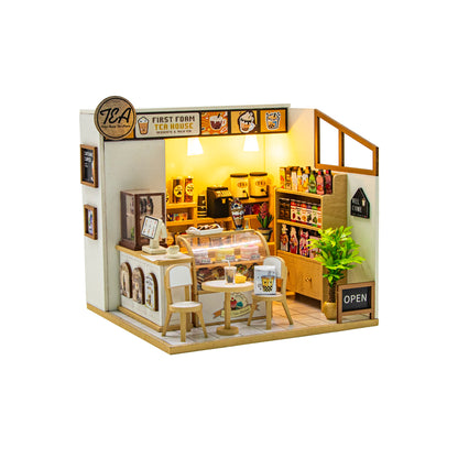 First Foam Tea House M2505 DIY Miniature Tea Shop Kit with LED Lights