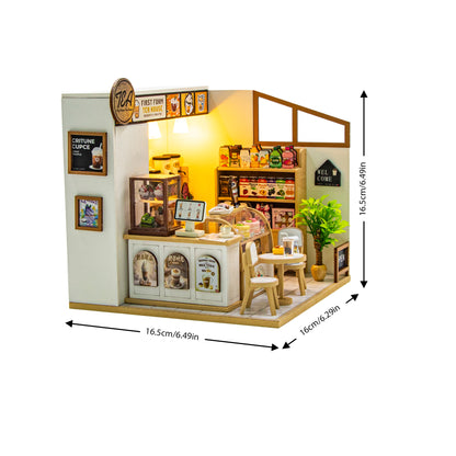 First Foam Tea House M2505 DIY Miniature Tea Shop Kit with LED Lights