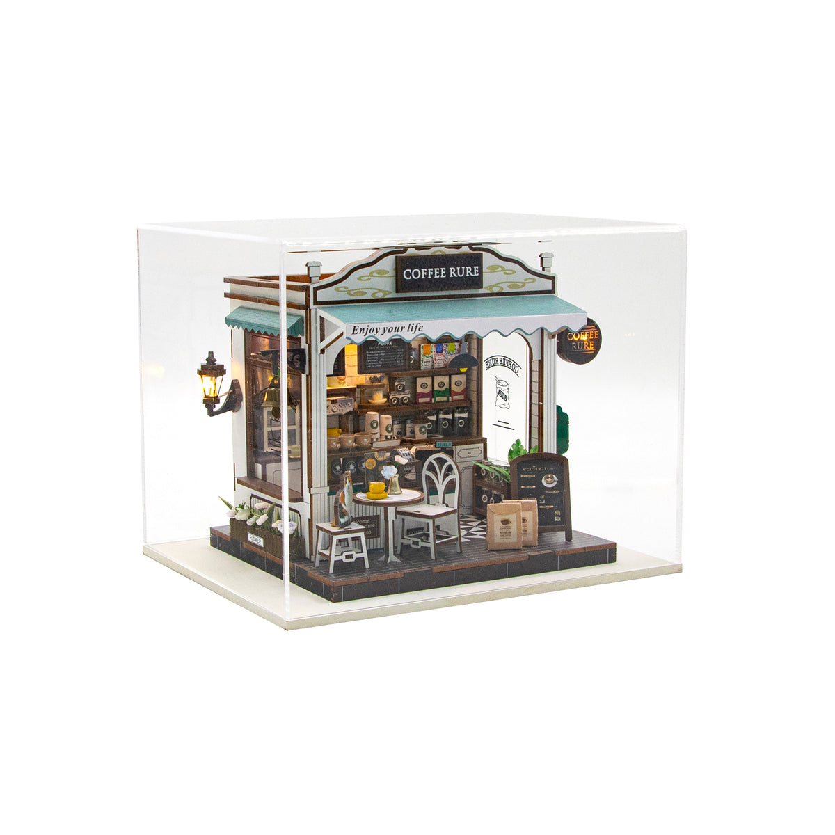 Coffee Rue M2506 DIY Miniature Coffee Shop Kit with Café Accessories