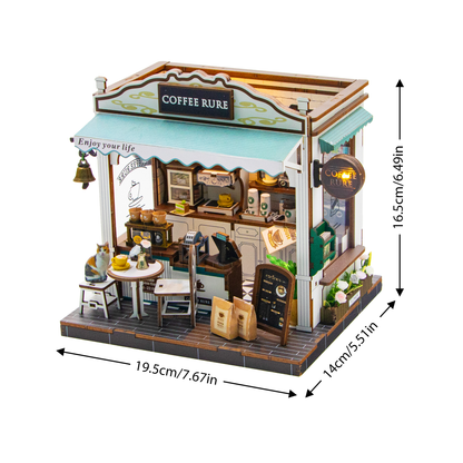 Coffee Rue M2506 DIY Miniature Coffee Shop Kit with Café Accessories