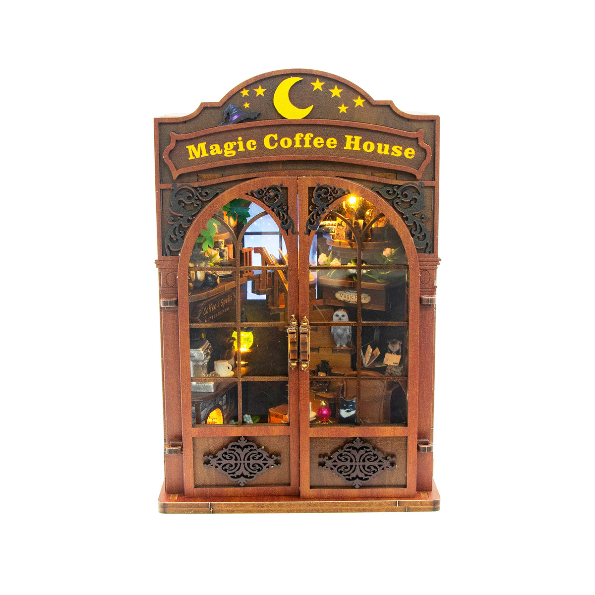 Magic Coffee House M2602 DIY Miniature Book Nook Kit with LED Lights