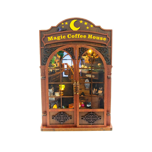 Magic Coffee House M2602 DIY Miniature Book Nook Kit with LED Lights