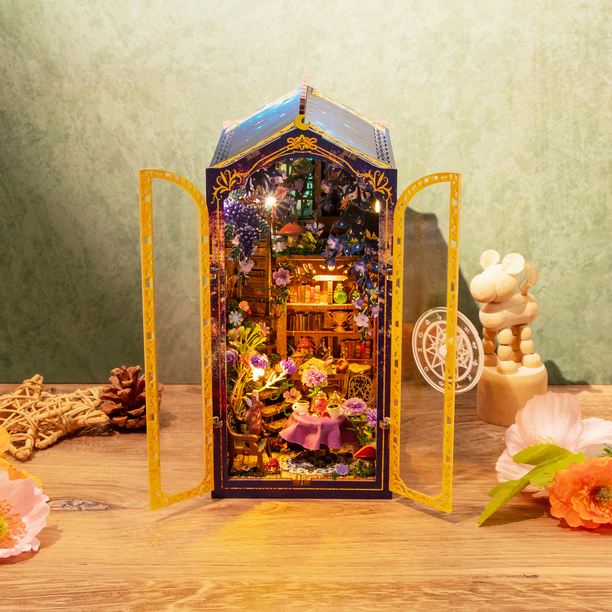Magic Coffee House M2602 DIY Miniature Book Nook Kit with LED Lights