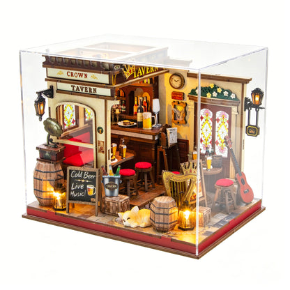 Crown Tavern M2605Z DIY Miniature Pub House Kit with LED Lights