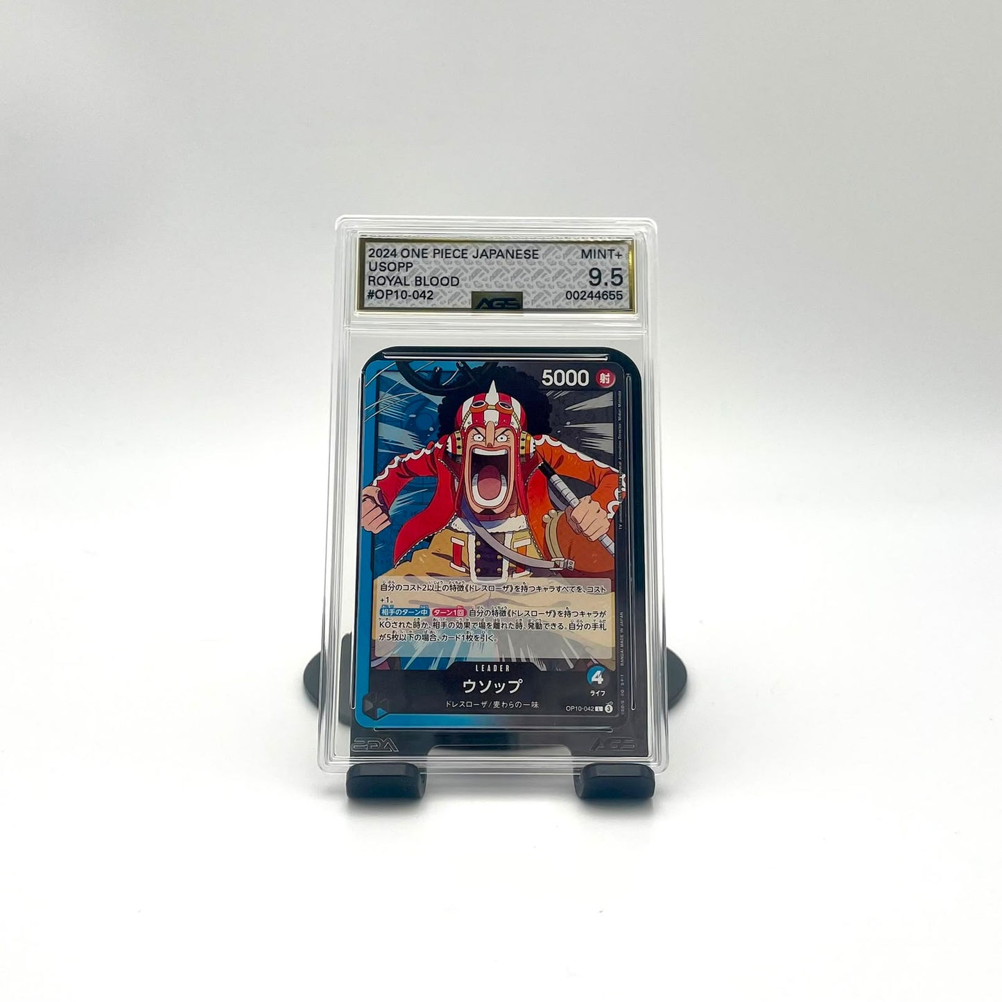 One Piece Card Game Usopp OP10-042 Royal Blood ACS 9.5 Mint+ Japanese Graded Card